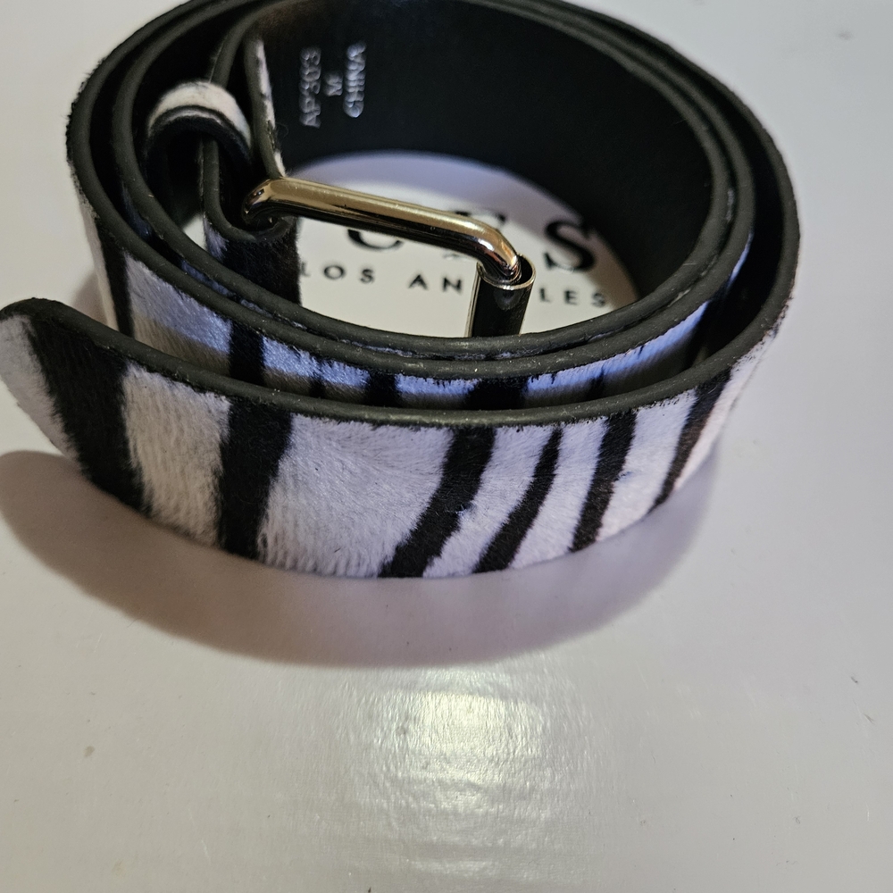 Black and White Zebra Print Belt